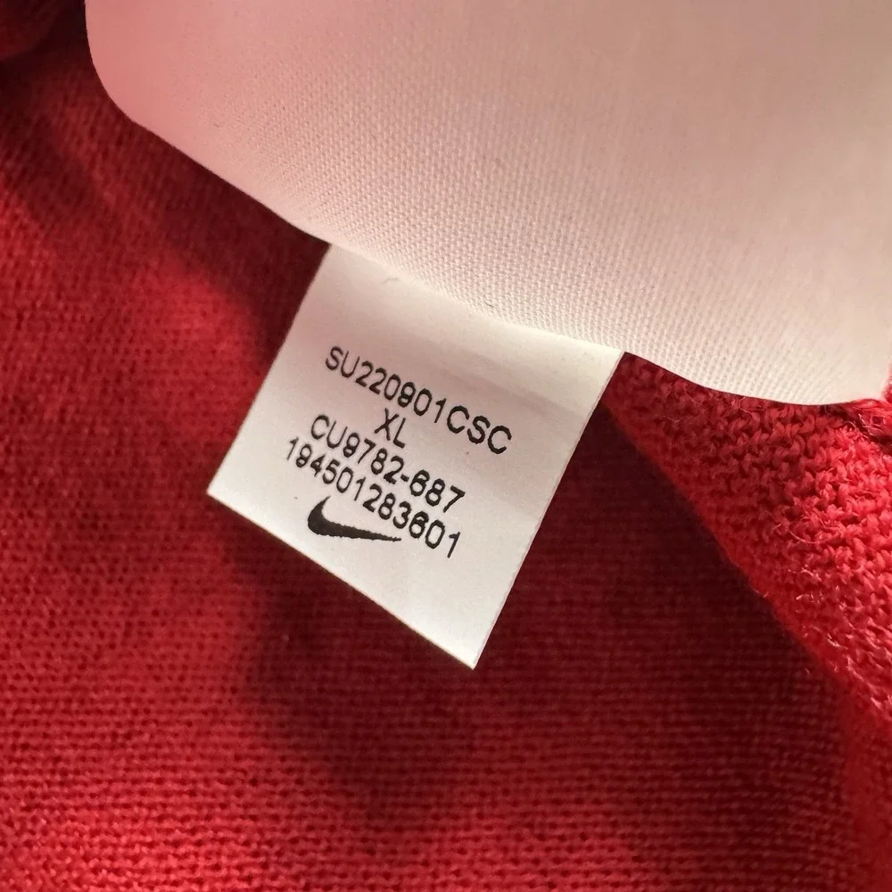Nike Tiger Woods Wool Blend Knit Golf Sweater Red Mens XL EUC CU9782-687 - Picture 7 of 8